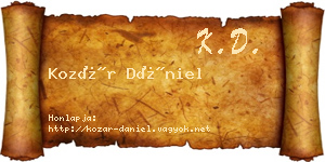 Kozár Dániel névjegykártya