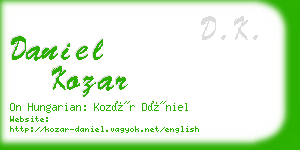 daniel kozar business card